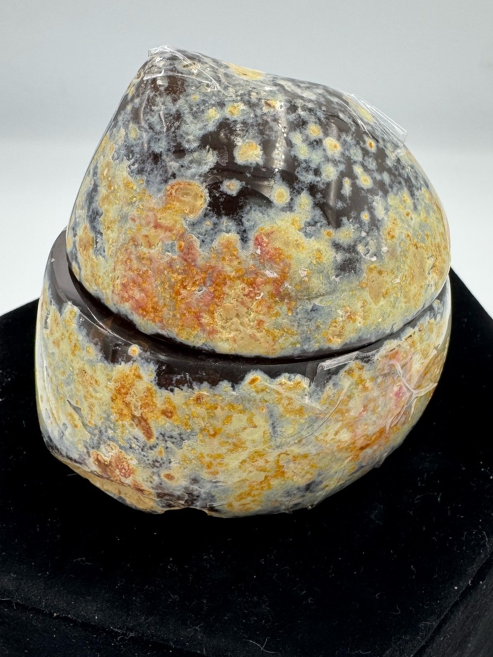 Ocean Jasper Trinket Box - Yellow, Orange & Black Speckle - Picture 2 of 6